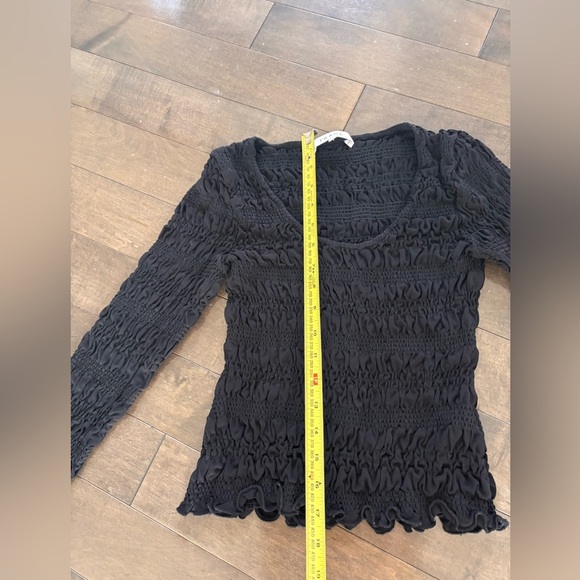 Frame Denim Black Textured Blouse - Picture 11 of 11